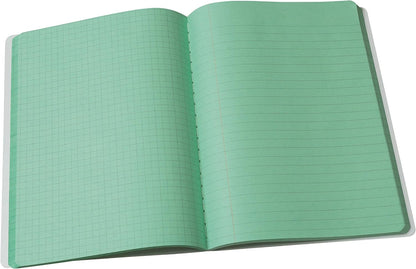 Pacon Dual Ruled Composition Book, Green, 1/4" Grid & 3/8" Wide Ruled 9-3 ⁄4" x 7-1⁄2", 100 Sheets
