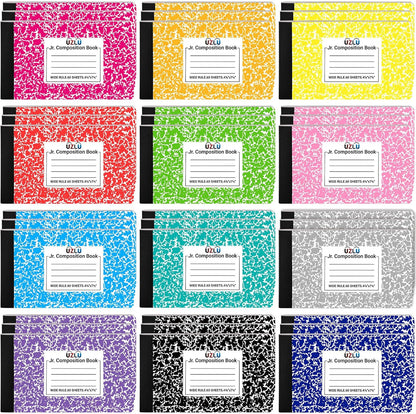 24 Pack 9.75 x 7.5 in Large Composition Notebooks Bulk 12 Color Wide Ruled Composition Books Marble Journal Notebook 60 Sheets per Book for Aldult Student College Office Back to School Supplies