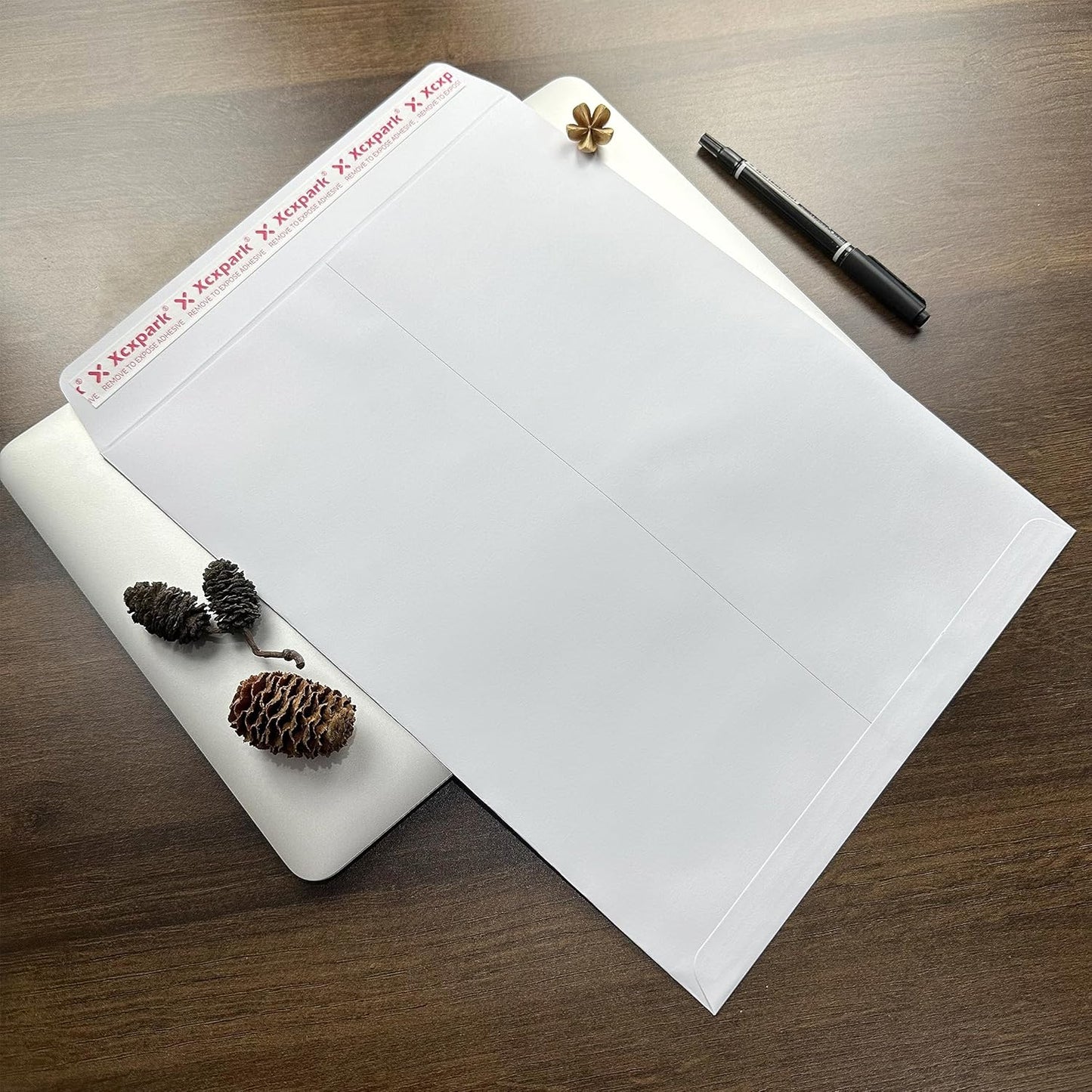Xxcxpark 250 PCS 6x9 inches Security Catalog Envelopes Printable Self Seal Envelopes, Anti Tear brown Kraft Envelopes for Invitation Cards, Pictures, Photos, Documents