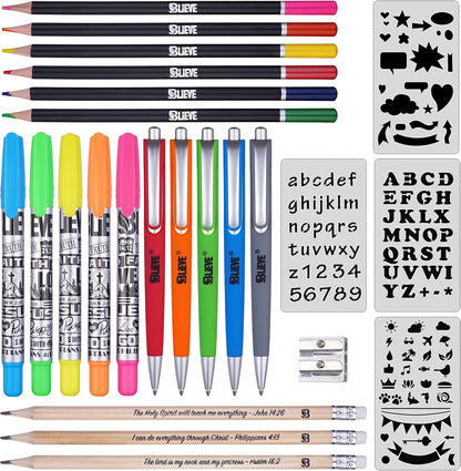 BLIEVE - Aesthetic Highlighters and Gel Pens With Soft Ink and Chisel Tip, Bible Highlighters and Pens No Bleed, Dry Fast Easy to Hold, for Bible Journaling Planner School Supplies (MORANDI)