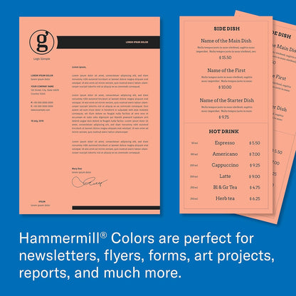 Hammermill Colored Paper, 24 lb Blue Printer Paper, 8.5 x 11 - Made in the USA, Pastel Paper, 103671R-1 Ream (500 Sheets)