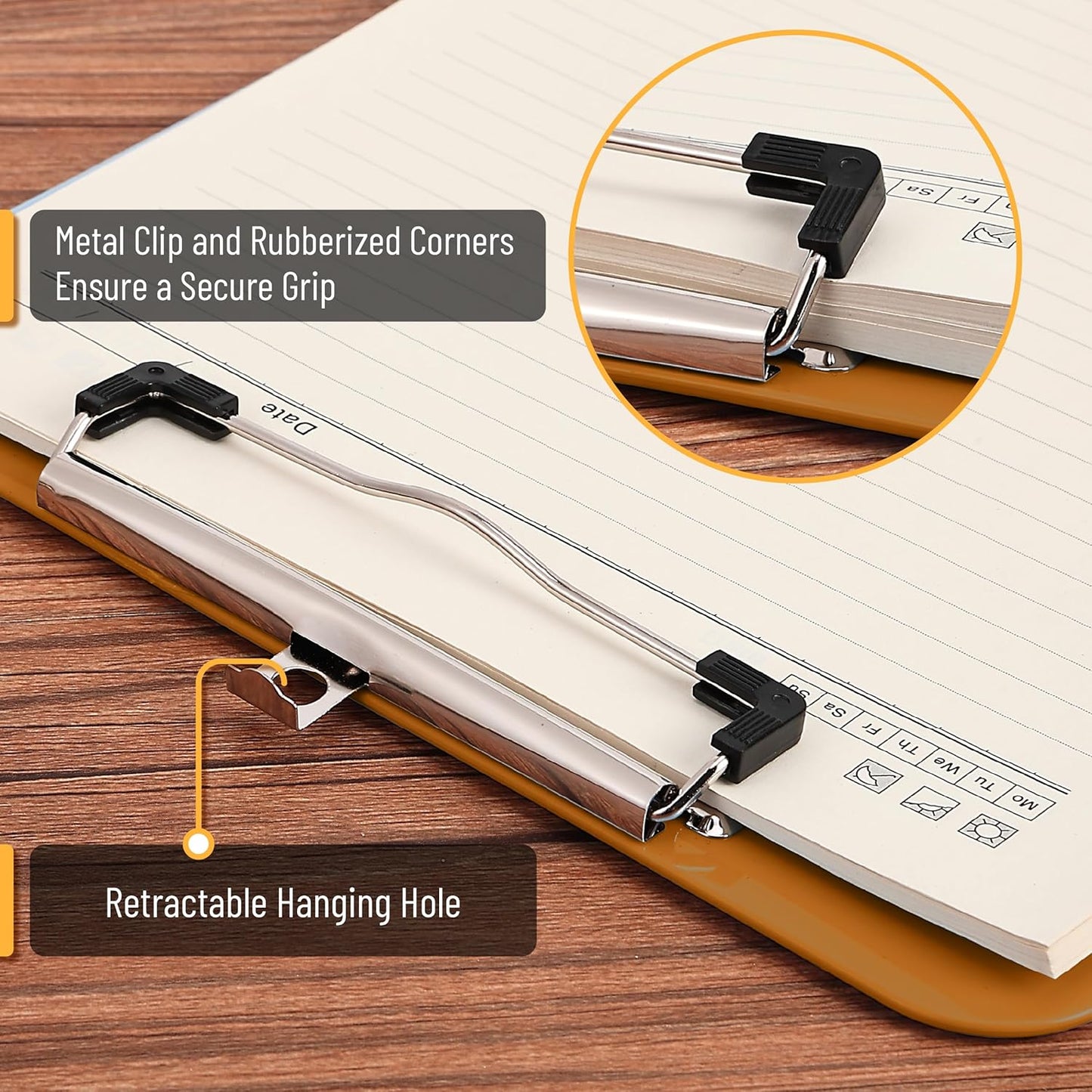 Mr. Pen- Plastic Clipboard, 12.5" x 9", 2 Pack, Clipboard Plastic, Low-Profile Metal Clip with Retractable Hanging Hole
