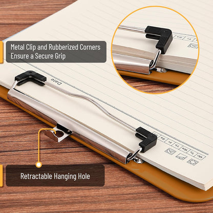 Mr. Pen- Plastic Clipboard, 12.5" x 9", 2 Pack, Clipboard Plastic, Low-Profile Metal Clip with Retractable Hanging Hole