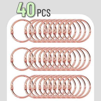 Mr. Pen- Loose Leaf Binder Book Rings, 5 Assorted Sizes (0.6", 1", 1.2", 1.5",2"), 36 Pack, Metal Binder Rings for Index Cards, Keychains, School, Home, Office, Silver