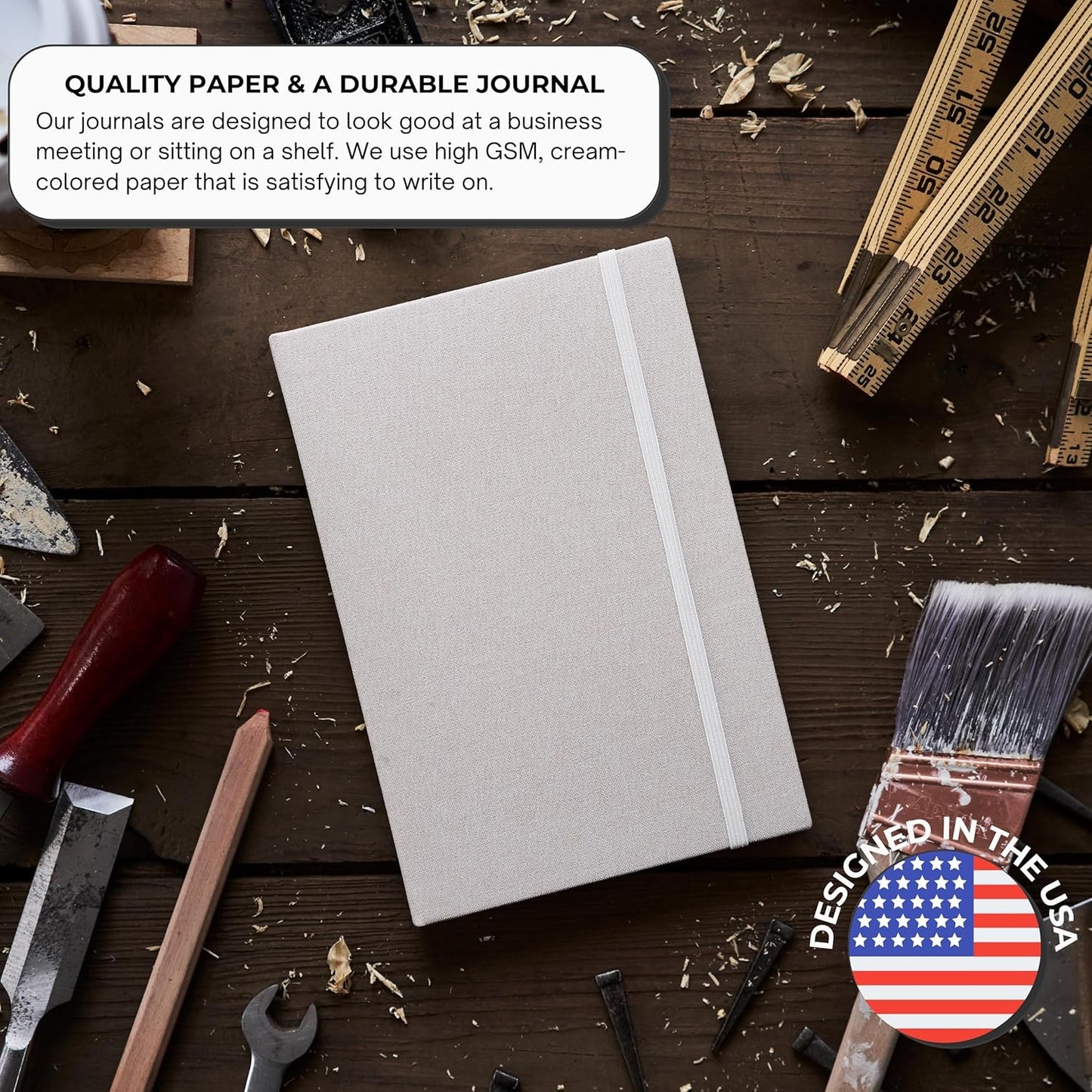 Portage Blank Hardcover Aesthetic Notebook Writing Journal – Bleed-Proof Paper Notepad for Journaling, High GSM, A5 Notebook, Cream Pages - Salmon, 6 x 8.5 Inches, 224 Pages