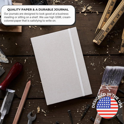 Portage Blank Hardcover Aesthetic Notebook Writing Journal – Bleed-Proof Paper Notepad for Journaling, High GSM, A5 Notebook, Cream Pages - Salmon, 6 x 8.5 Inches, 224 Pages