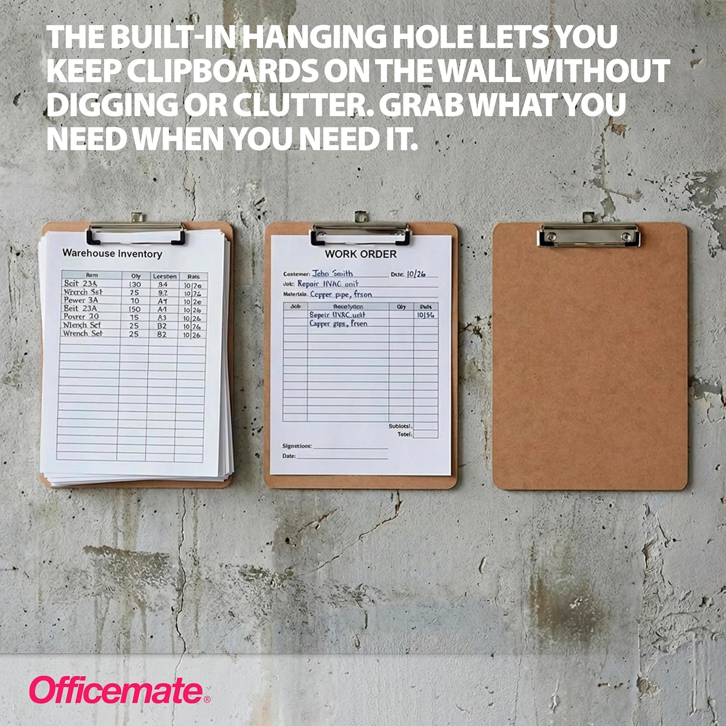 Officemate Recycled Wood Clipboard, Letter Size, Low Profile Clip, 9 x 12.5 Inches (83219), Each, Brown