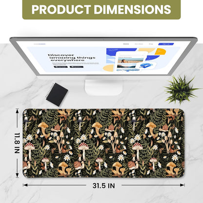 Large Mouse Pad for Desktop, Cute Desk Mat Pad Protector for Work & Gaming, Aesthetic Pretty Anti-Slip Laptop Blotter Cover for Office School Home Supplies, Wildflowers, 31.5" x 11.8"