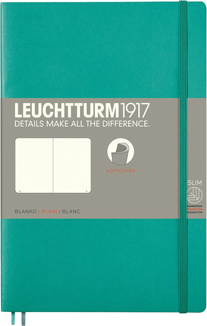 LEUCHTTURM1917 - Notebook Softcover Paperback B6+ - 123 Numbered Pages for Writing and Journaling (Ruled, Rising Sun)
