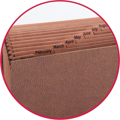 Smead TUFF Expanding File, 21 Pockets, Alphabetic (A-Z), Flap and Cord Closure, Legal Size, Redrope (70320), Pack of 1