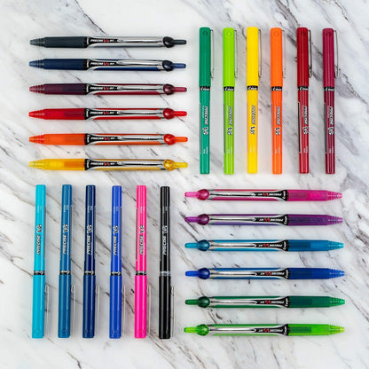 PILOT Precise V5 Stick Liquid Ink Rolling Ball Stick Pens, Extra Fine Point (0.5mm) Assorted Ink Colors, 10-Pack (12562)
