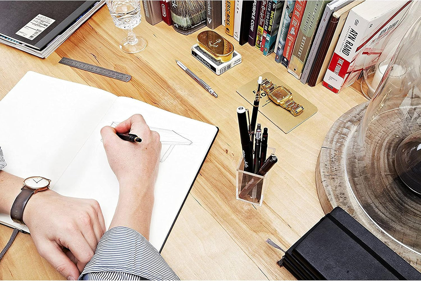 rOtring 800 Retractable Metal Mechanical Pencil, 0.5mm, Black Barrel - For Drafting, Engineering, Architecture Professionals