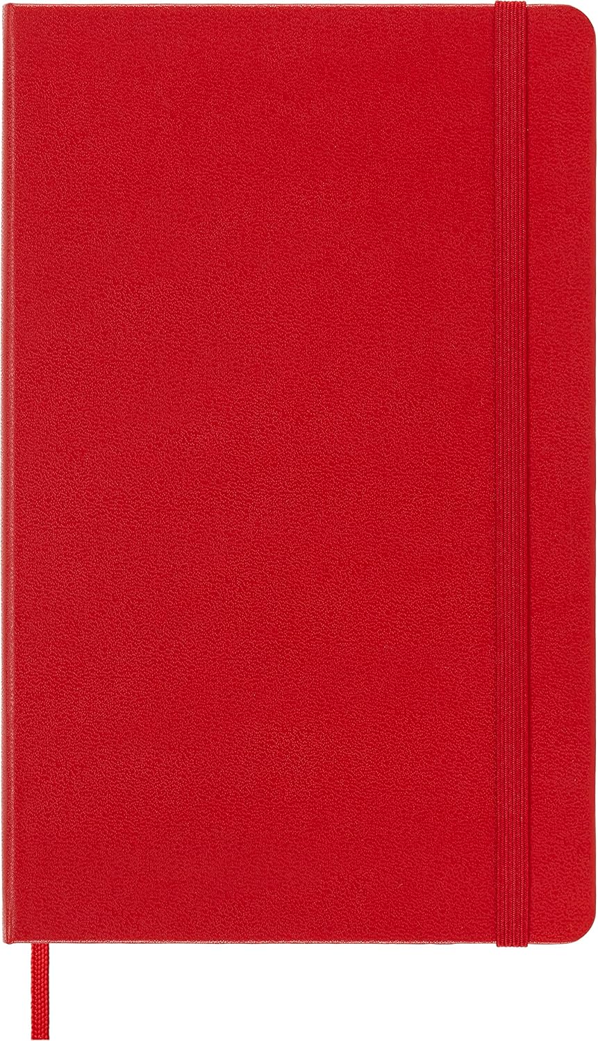 Moleskine Classic Notebook, Large, Squared, Red, Hard Cover (5 x 8.25)