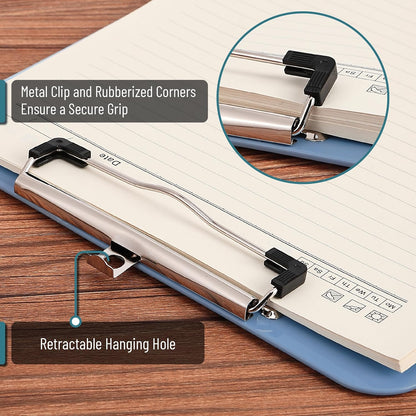 Mr. Pen- Plastic Clipboard, 12.5" x 9", 2 Pack, Clipboard Plastic, Low-Profile Metal Clip with Retractable Hanging Hole