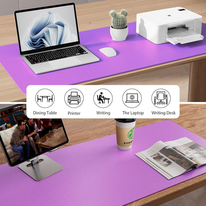 Aothia Leather Office Desk Pad Protector, Non-Slip PU Leather Desk Blotter, Waterproof Laptop Writing Mouse Pad for Office and Home, Black, 31.5" x 15.7" - Colors A