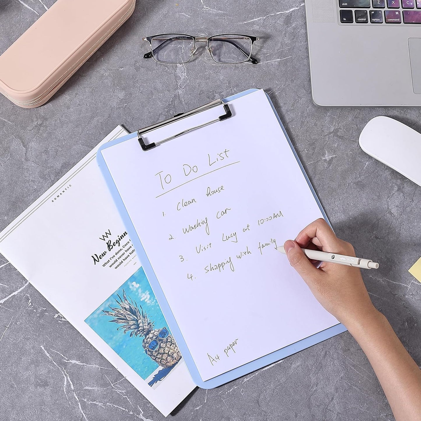Mr. Pen- Plastic Clipboard, Letter Size, Black, Clipboard Plastic, Low-Profile Metal Clip with Retractable Hanging Hole