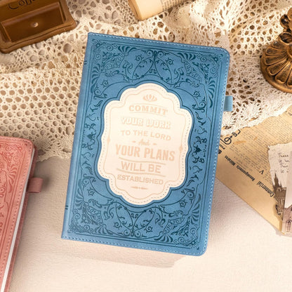 MINICAGIE Journal Notebook for Men Women Gifts Hardcover Leather Mens Journals for Writing 288 Pages 100 Gsm Paper Thick Journaling Notebooks for Work Diary, 5.7x8.3 In, Blue