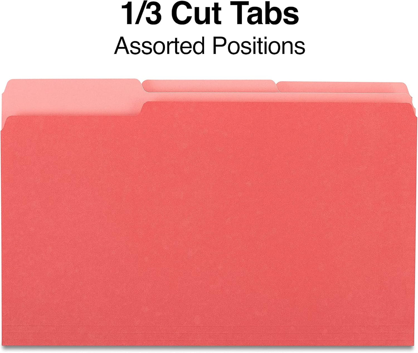 Staples Recycled File Folders, Legal Size, 1/3‑Cut Tabs, Manila, 30% Recycled Paper Stock, 100/Box