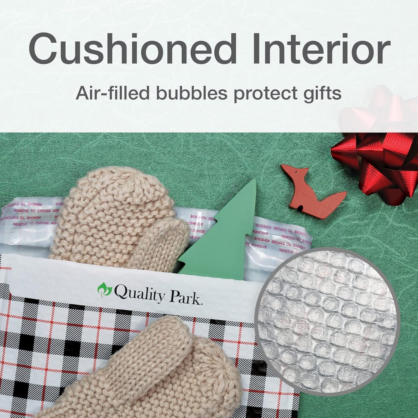 Quality Park Bubble Mailers, 8.5 x 11 Shipping Envelopes, Water Resistant White Poly Padded Envelopes, Redi-Strip Peel Off Closure, 25/Box (QUA85859)