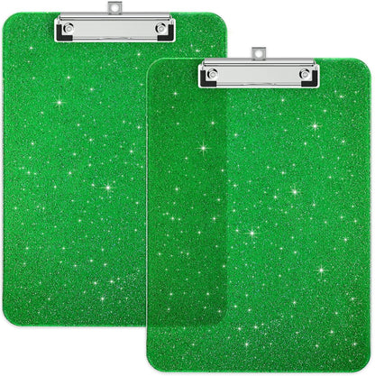 A4 Plastic Glitter Clipboard, Sparkly Pink 12.5 x 9 Letter Size for Classroom, Students, Teacher, Nurse, 8.5 x 11 Clip Board with Low Profile Clip, Office & School Supplies