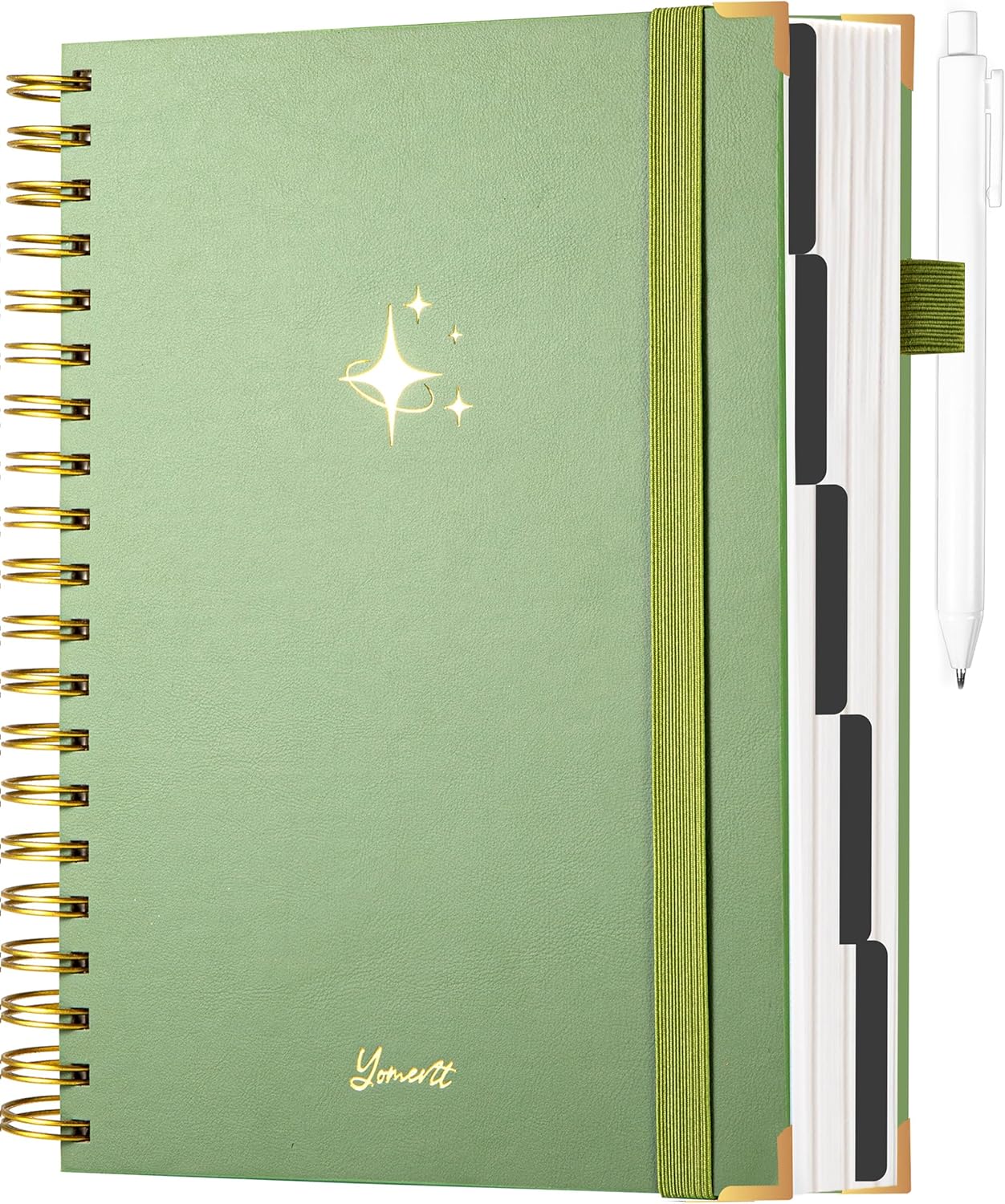 Hardcover Spiral Notebook with Tabs 8"x10" Large Spiral Lined Journals for Women with Dividers 240 Pages College Ruled Composition Notebook 5 Subject Notebook for Work, Back to School, Gifts, Purple