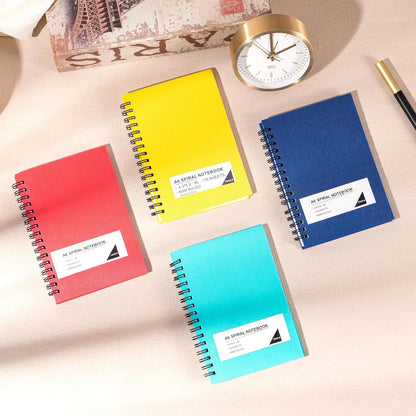 FLYING EAGLE 3 PCS Small Spiral Notebooks 4x6, A6 Cute Mini Journal Plastic Hardcover 8mm Ruled Notebook, Yellow 234 Sheets/468 Pages, 3 Pack Small Ruled Notebooks for School Work
