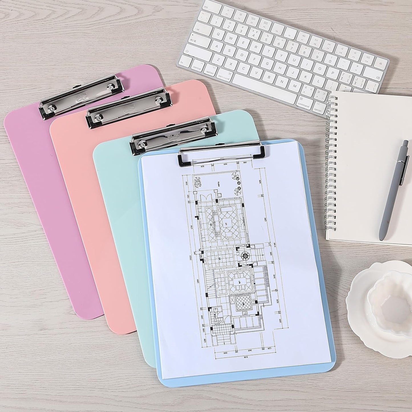 Mr. Pen- Plastic Clipboard, 12.5" x 9", 2 Pack, Clipboard Plastic, Low-Profile Metal Clip with Retractable Hanging Hole