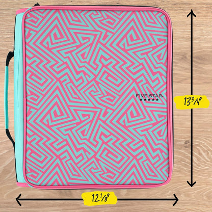 Five Star Zipper Binder, 2 Inch 3-Ring Binder with Round Rings, 5-Tab Expanding File, 380 Sheet Capacity, Black (72536)