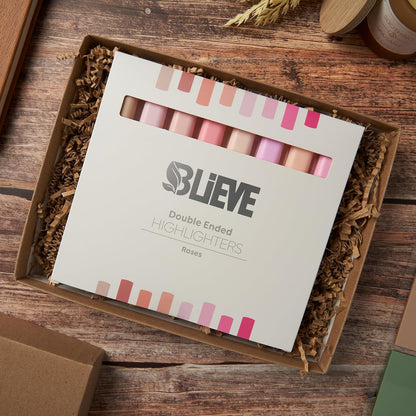 BLIEVE Aesthetic Cute Highlighters No Bleed Through, Dual Tip 8 Pack, Pastel Colors For Bible & Journaling