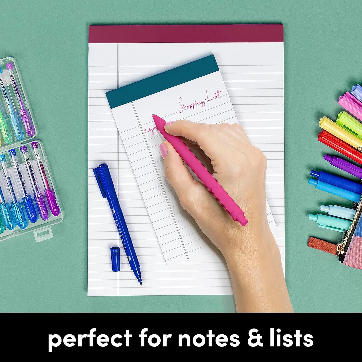 PAPERAGE Lined Legal Pads, (Rainbow), 6 Pack, 50 Sheets Each, Wide/Legal Ruled, Note Pads, Paper, 5 inches x 8 inches