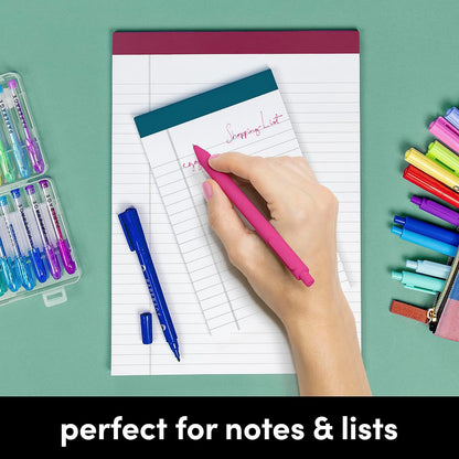 PAPERAGE Lined Legal Pads, (Rainbow), 6 Pack, 50 Sheets Each, Wide/Legal Ruled, Note Pads, Paper, 5 inches x 8 inches