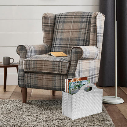 HofferRuffer Magazine Basket Holder, Foldable Magazine Rack, Document File Holder Organizer, File Folder, Newspaper Storage Bin Organizer for Home or Office (Brown)