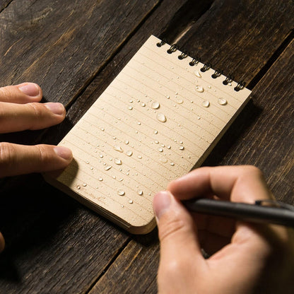 Rite in the Rain Weatherproof Top Spiral Notebook, 3" x 5", Black Cover, Universal Pattern, 3 Pack (No. 735-3X)