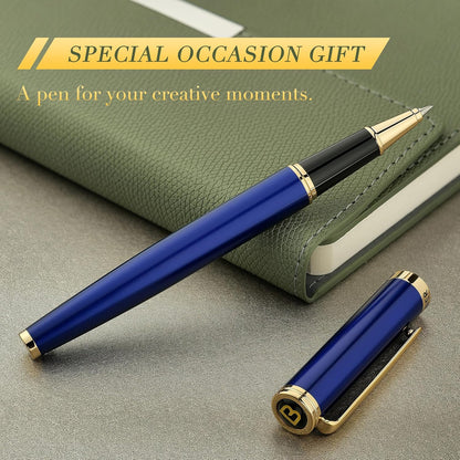 BEILUNER Luxury Rollerball Pen, Stunning Green Lacquer with 24K Gold Trim,Noble and Elegant Designs,Schneider Ink Refill, Best Gift Set for Men & Women, Refillable, Executive Writing, Nice Pens