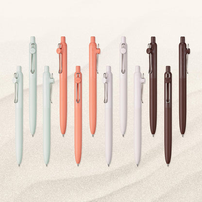 uni-ball Zento Gel Ink Rollerball Pens, 4 Black Medium Point Smooth Writing Pens, Colored Japanese Pens, Muted Colors