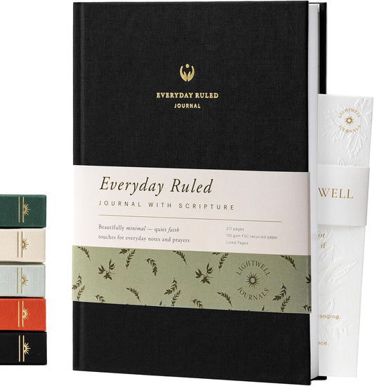 Christian Journal Notebook: Lined Writing Journal with Bible Verses, Prayer List & Sermon Notes | Ruled Faith-Based Notebook for Women & Men – 218 Pages, 110gsm Paper (Cream)