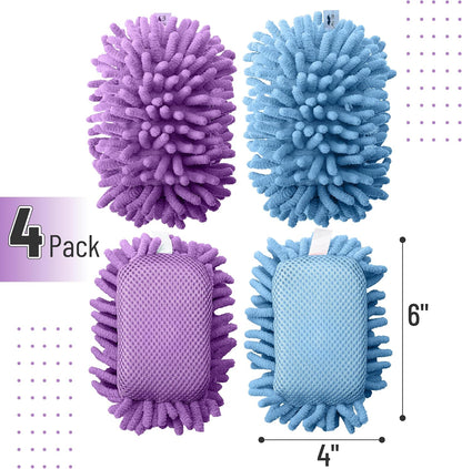 Mr. Pen- Magnetic Microfiber Shag Whiteboard Erasers, 4" x 6", 4 Pack, Dual Surface, Washable Large Dry Erase Board Cleaner for Chalk, Marker, Classroom, Office, Home