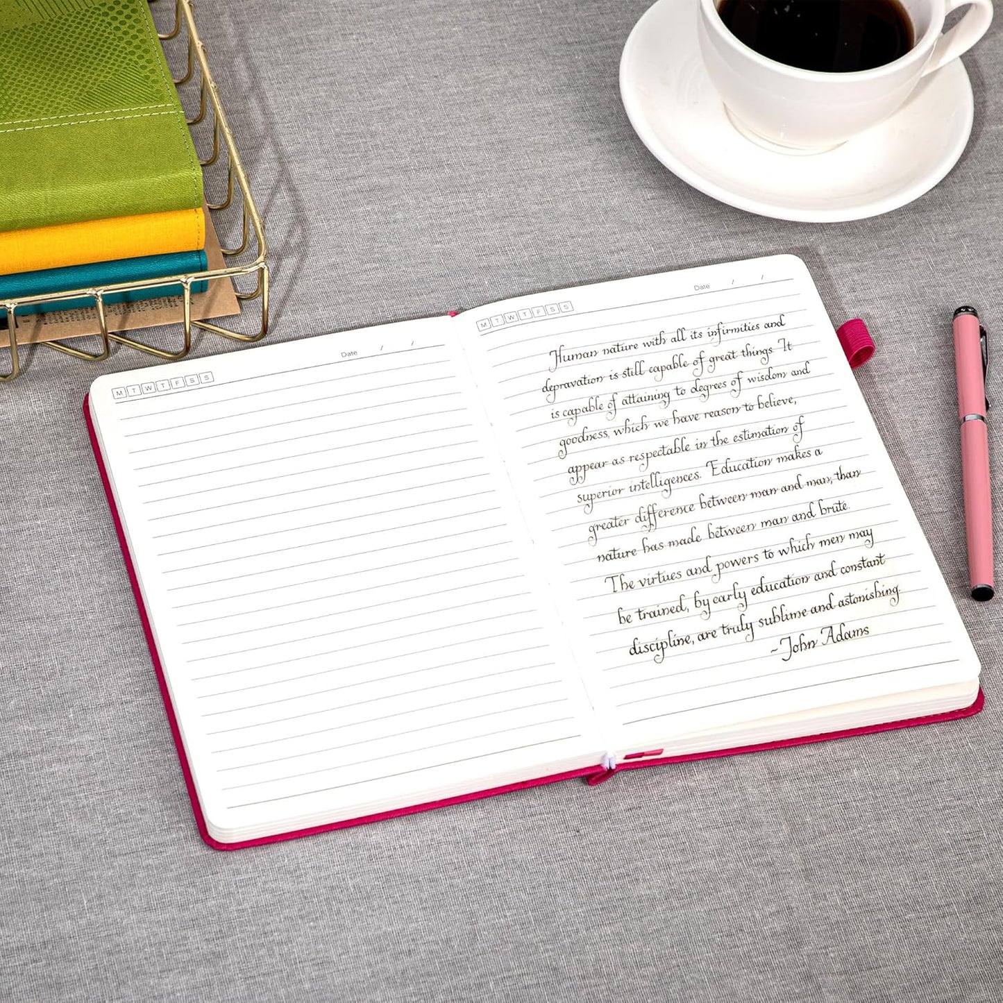 Yoment Lined Journal Notebook for Women, A5 Hardcover Leather Journal for Writing, 260 Pages 100 GSM Thick Paper, College Ruled Notebook for Work, School, Office, 5.7" x 8.3"Green
