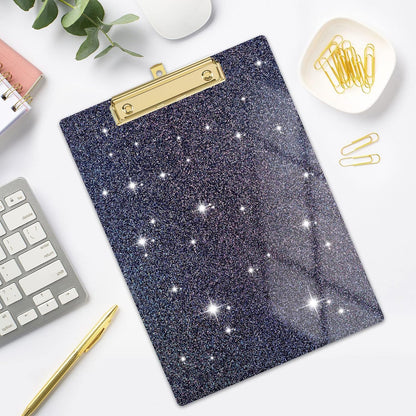 Rimilak Acrylic Glitter Clipboards, Sparkly Board with Low Profile Gold Clip, Designed for Classroom School and Office Use, A4 Letter Size 9 x 12.5 in, Pink