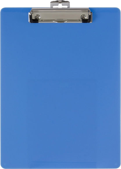 Officemate Plastic Clipboard, Letter Size, Arctic Blue, Pack of 6 (83088)