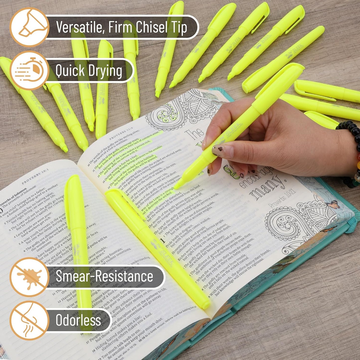 Mr. Pen- Yellow Highlighters, 30 Pack, Chisel Tip, Quick-Dry, Smear-Resistant, Odorless Yellow Highlighters Bulk for School, Office & Journaling