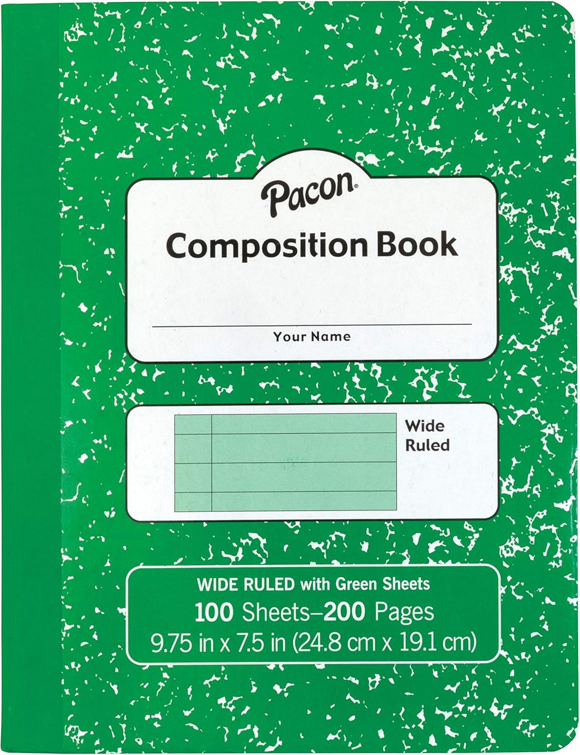 Pacon Junior Composition Book, 3/8" Ruled 5" x 7-1/2", 100 White Sheets , 6 Count