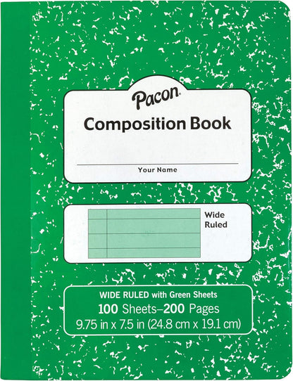 Pacon Junior Composition Book, 3/8" Ruled 5" x 7-1/2", 100 White Sheets , 6 Count