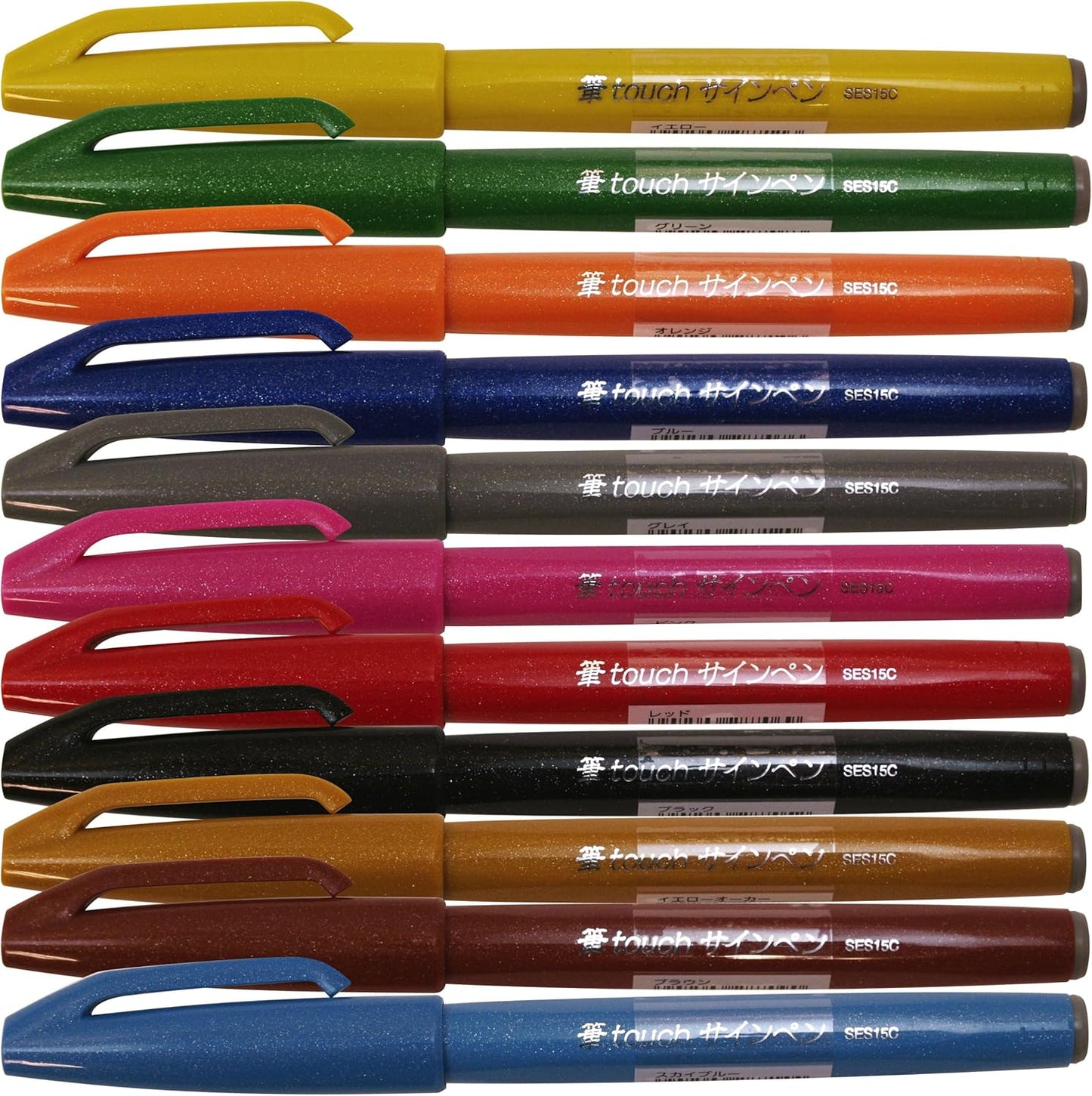 Pentel Fude Touch Sign Pen, Pink, Felt Pen Like Brush Stroke (SES15C-P)