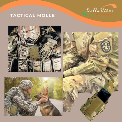 Tactical Molle Pouch Small Notebook Cover EDC Utility Bag Tool Pouch Gadget Organizer Military Waist Bag with US Flag Patch, 3”x5” Waterproof Notepad Pocket Notebook and Weatherproof Pen