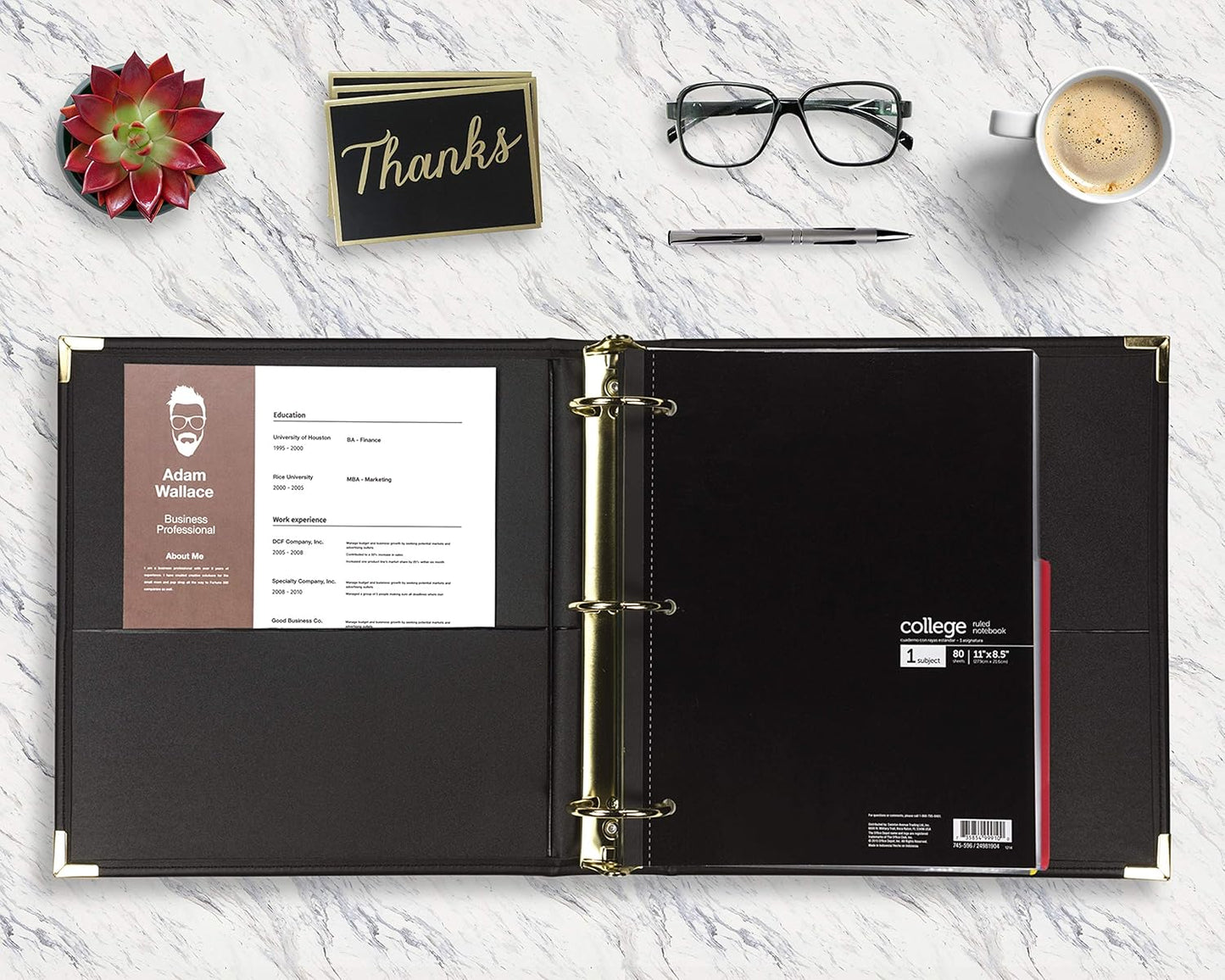 Samsill Classic Collection Leather 3 Ring Binder, Executive Presentation Portfolio, 0.5 Inch (Holds 100 Sheets), Brass Round Ring, Burgundy