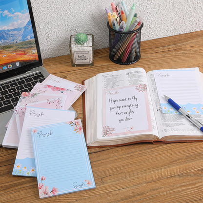 Mr. Pen- Floral Lined Sticky Notes, 4" x 6", 6 Pads, 60 Sheets/Pad, Large Aesthetic Sticky Notes with Lines, Ruled Post Stickies, Memo Pads, Self-Stick Note Pad for Office, School, Home, Study