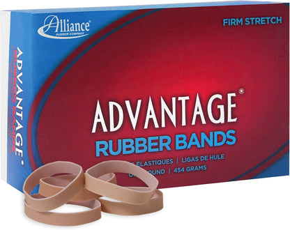 Alliance Rubber 26649 Advantage Rubber Bands Size #64, 1/4 lb Box Contains Approx. 80 Bands (3 1/2" x 1/4", Natural Crepe) Beige