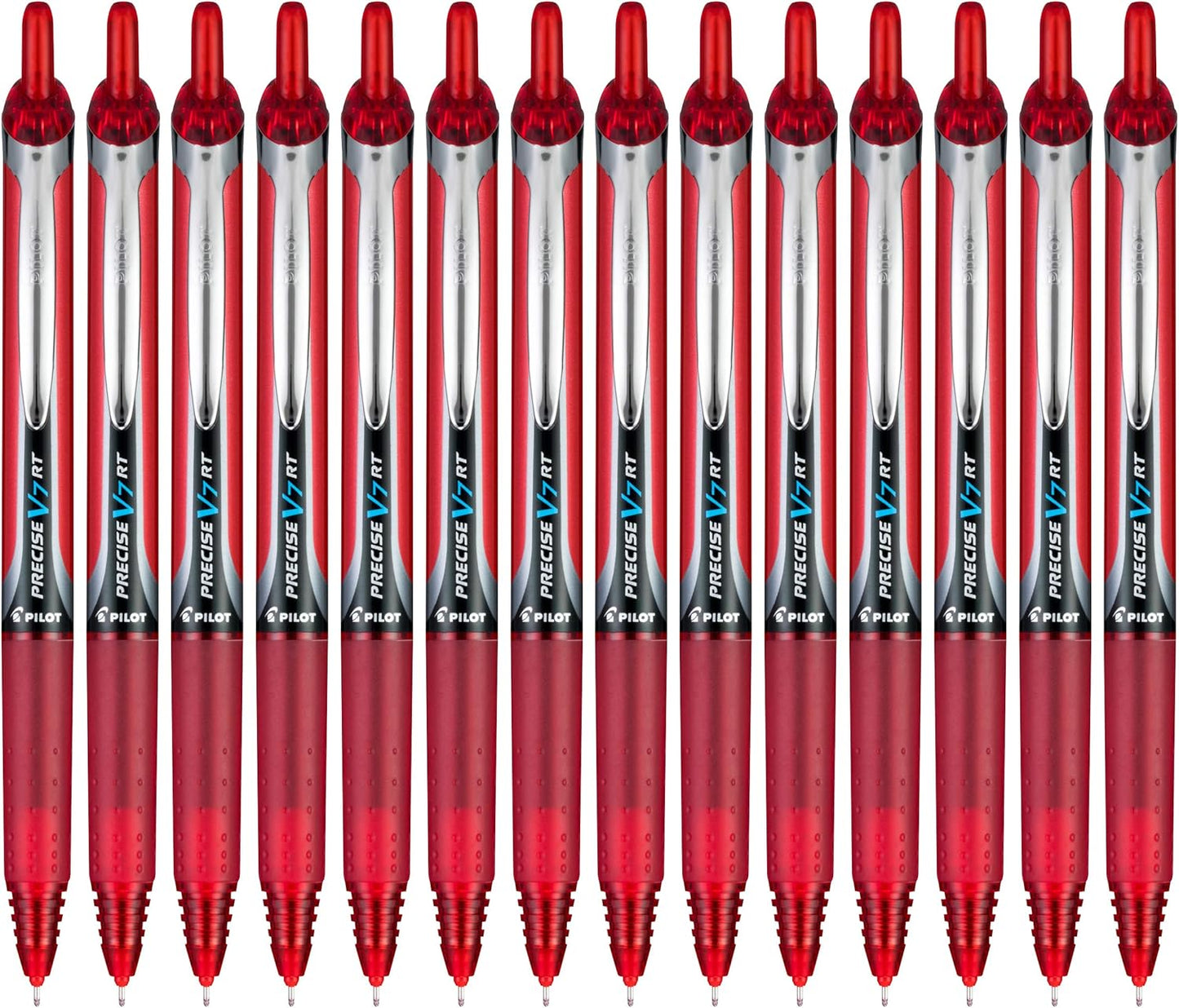 Pilot Precise V7 RT Refillable & Retractable Liquid Ink Rollerball Pens, Black Ink Pens, Fine Point (0.7 mm), 14-Pack - Ideal for School, Journaling, and Office Writing