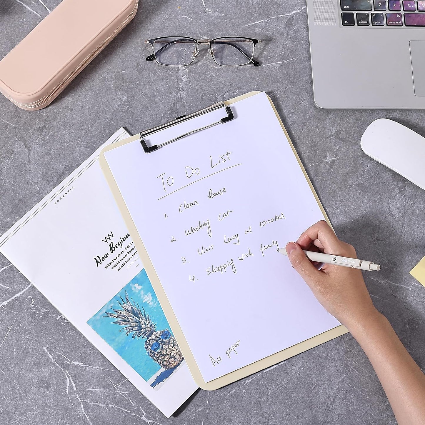 Mr. Pen- Plastic Clipboard, Letter Size, Black, Clipboard Plastic, Low-Profile Metal Clip with Retractable Hanging Hole